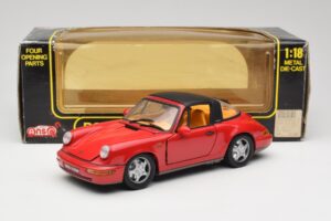 Porsche 911 964 Carrera 2 Targa Sarkans Anson 1:18 30305-W Metāls — attēls 8 no 8