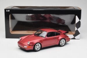 Porsche 911 964 Turbo Sarkans Minichamps 1:18 155069102 Metāls — attēls 6 no 6