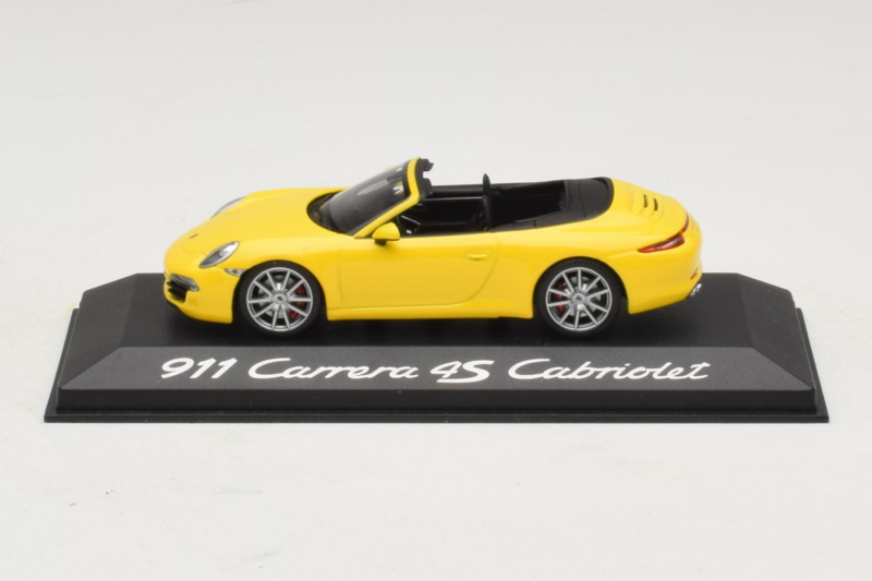 Porsche 911 991 Carrera 4S Kabriolets Dzeltens Minichamps 1:43 WAP0201120C Metāls