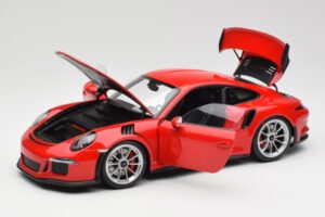 Porsche 911 991 GT3 RS Guards Sarkans Sudraba Riteņi AUTOart 1:18 78165 Metāls — attēls 2 no 8