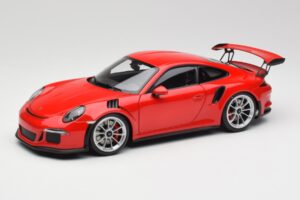 Porsche 911 991 GT3 RS Guards Sarkans Sudraba Riteņi AUTOart 1:18 78165 Metāls