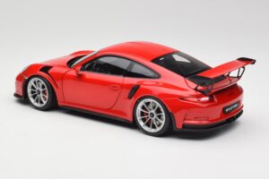 Porsche 911 991 GT3 RS Guards Sarkans Sudraba Riteņi AUTOart 1:18 78165 Metāls — attēls 7 no 8