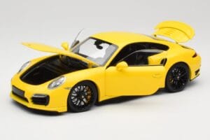 Porsche 911 991 Turbo S Dzeltens Ar Melniem Diskiem Minichamps 1:18 110062321 Metāls — attēls 2 no 8