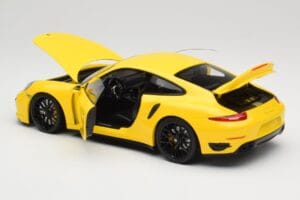 Porsche 911 991 Turbo S Dzeltens Ar Melniem Diskiem Minichamps 1:18 110062321 Metāls — attēls 5 no 8