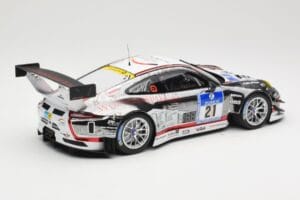 Porsche 911 991.1 GT3 R #21 WTM Racing J. Stursberg / V. Krumbach 24h Nurburgring 2016 Minichamps 1:18 155166021 Metāls — attēls 2 no 6