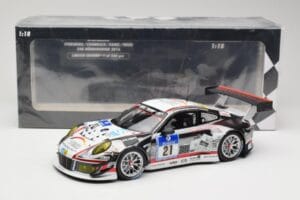 Porsche 911 991.1 GT3 R #21 WTM Racing J. Stursberg / V. Krumbach 24h Nurburgring 2016 Minichamps 1:18 155166021 Metāls — attēls 6 no 6