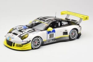 Porsche 911 991.1 GT3 R #911 Manthey Racing N. Tandy / E. Bamber 24h Nurburgring 2016 Minichamps 1:18 155166911 Metāls