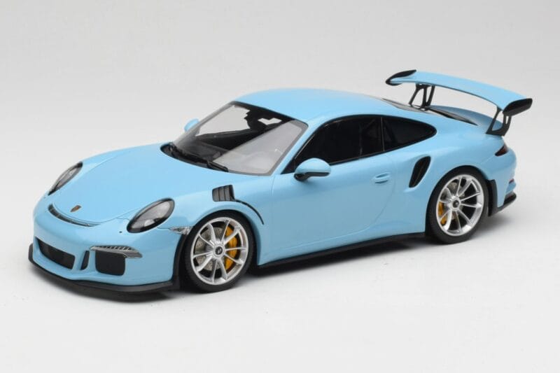 Porsche 911 991.1 GT3 RS Zils Matēti Diski Minichamps 1:18 153066235 Metāls