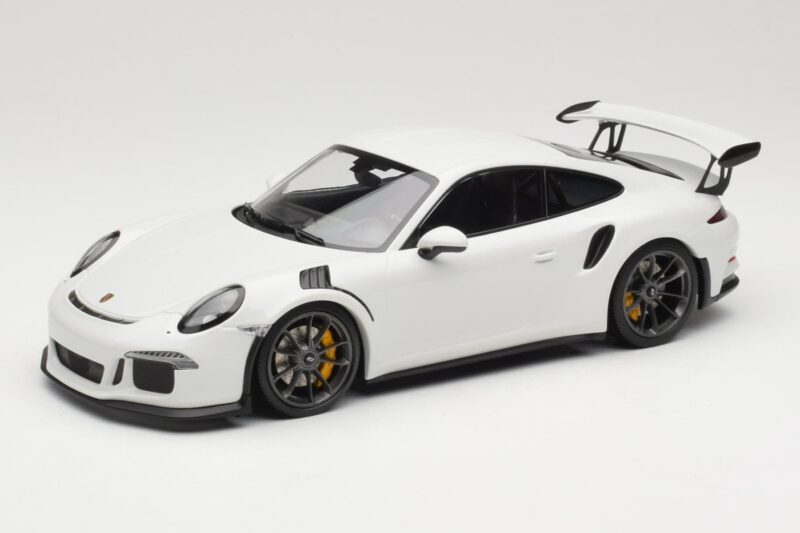 Porsche 911 991.1 GT3 RS Balts Melni Diski Minichamps 1:18 153066224 Metāls