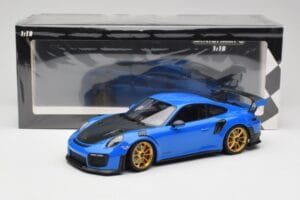 Porsche 911 991.2 GT2 RS Zils ar Zelta Diskiem Minichamps 1:18 155068302 Metāls — attēls 6 no 6