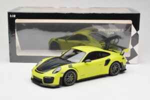 Porsche 911 991.2 GT2 RS Laima Zaļš ar Sudraba Diskiem Minichamps 1:18 155068309 Metāls — attēls 6 no 6
