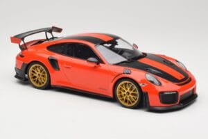 Porsche 911 991.2 GT2 RS Oranžs Weissach Package Zelta Diski Minichamps 1:18 155068305 Metāls — attēls 4 no 6