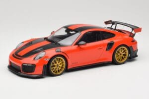 Porsche 911 991.2 GT2 RS Oranžs Weissach Package Zelta Diski Minichamps 1:18 155068305 Metāls