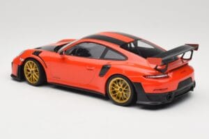 Porsche 911 991.2 GT2 RS Oranžs Weissach Package Zelta Diski Minichamps 1:18 155068305 Metāls — attēls 5 no 6