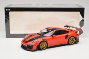 Porsche 911 991.2 GT2 RS Oranžs Weissach Package Zelta Diski Minichamps 1:18 155068305 Metāls — attēls 6 no 6