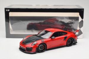 Porsche 911 GT2 RS 991.2 Sarkans Melni Diski Minichamps 1:18 155068307 Metāls — attēls 6 no 6