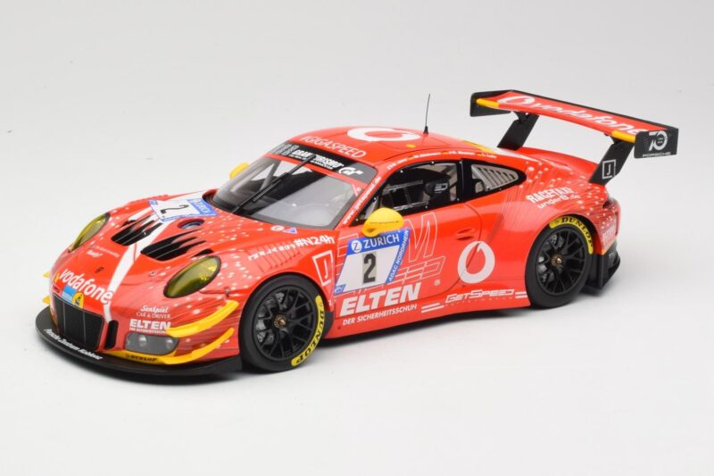 Porsche 911 991.2 GT3 R #2 Team Gigaspeed S. Bockmann 24 Hours of Nurburgring 2018 Minichamps 1:18 155186902 Metāls