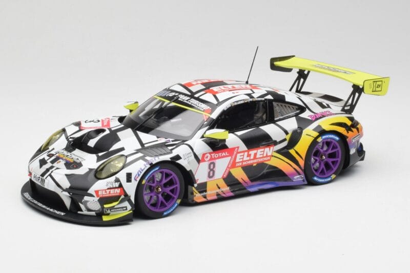 Porsche 911 991.2 GT3 R #8 Iron Force Ring Police 24 Hours Nürburgring 2019 Minichamps 1:18 153196088 Metāls