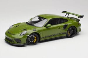 Porsche 911 991.2 GT3 RS Lizard Zaļš Ar Melniem Diskiem Minichamps 1:18 155068233 Metāls
