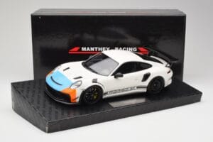 Porsche 911 991.2 GT3 RS Manthey Racing Balts & Zils & Oranžs Minichamps 1:18 MR-911-GT3RS-1805 Metāls — attēls 6 no 6