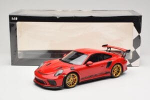 Porsche 911 991.2 GT3 RS Sarkans ar Zelta Diskiem Minichamps 1:18 155068220 Metāls — attēls 6 no 6