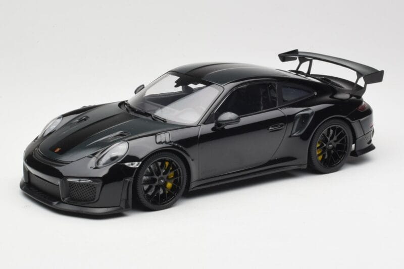 Porsche 911 991.2 GT3 RS Weissach Package Melns Ar Melniem Diskiem Minichamps 1:18 153068321 Metāls