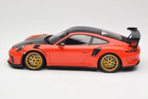 Porsche 911 991.2 GT3 RS Weissach Package Lava Orange Zelta Magnija Diski Minichamps 1:18 153068227 Metāls — attēls 3 no 6