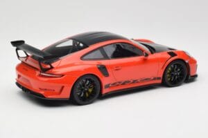 Porsche 911 991.2 GT3 RS Weissach Package Lava Orange Wording Melni Magnija Diski Minichamps 1:18 153068226 Metāls — attēls 2 no 6