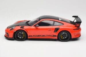 Porsche 911 991.2 GT3 RS Weissach Package Lava Orange Wording Melni Magnija Diski Minichamps 1:18 153068226 Metāls — attēls 3 no 6