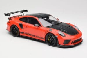 Porsche 911 991.2 GT3 RS Weissach Package Lava Orange Wording Melni Magnija Diski Minichamps 1:18 153068226 Metāls — attēls 4 no 6
