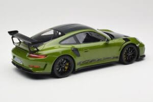 Porsche 911 991.2 GT3 RS Weissach Package Lizard Green Wording & Melni Magnija Diski Minichamps 1:18 155068232 Metāls — attēls 2 no 6