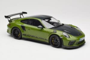 Porsche 911 991.2 GT3 RS Weissach Package Lizard Green Wording & Melni Magnija Diski Minichamps 1:18 155068232 Metāls — attēls 4 no 6