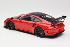 Porsche 911 991.2 GT3 RS Weissach Package Sarkans ar Melniem Diskiem Minichamps 1:18 155068230 Metāls — attēls 5 no 6