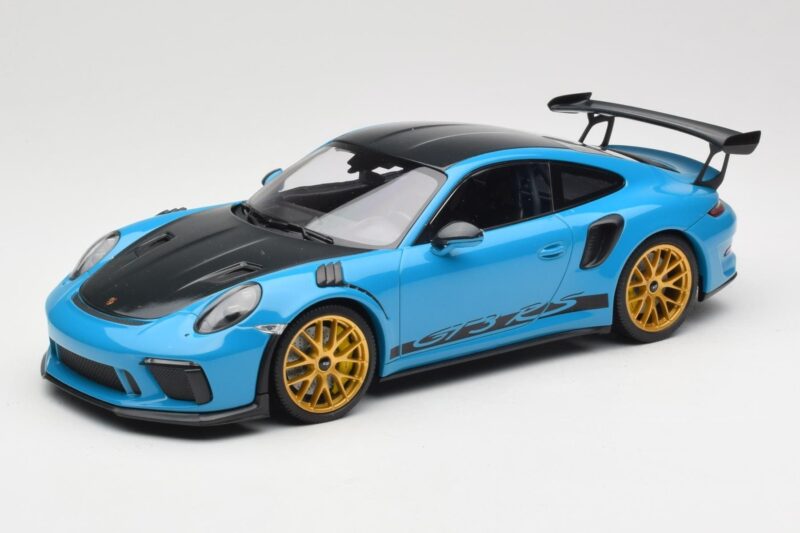 Porsche 911 991.2 GT3 RS Weissach Package Shark Blue Wording Zelta Magnija Diski Minichamps 1:18 153068237 Metāls