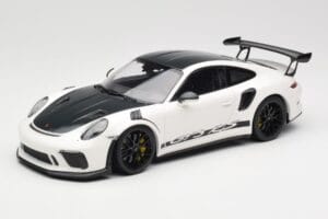 Porsche 911 991.2 GT3 RS Weissach Package Balts Wording Melni Magnija Diski Minichamps 1:18 153068225 Metāls