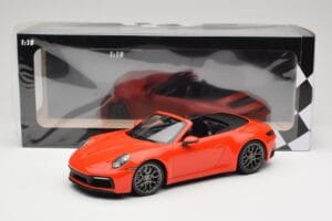 Porsche 911 992 Carrera 4S Kabriolets Oranžs Minichamps 1:18 155067334 Metāls — attēls 6 no 6