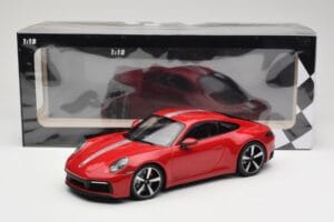 Porsche 911 992 Carrera 4S Carmine Red Minichamps 1:18 155067326 Metāls — attēls 6 no 6