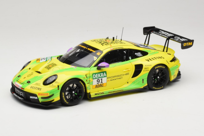 Porsche 911 GT3 R #91 T. Preining Manthey EMA DTM Norisring Winner 2023 Minichamps 1:18 MG-M-911-DTM-n91-23-1802 Metāls