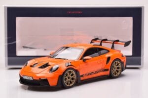 Porsche 911 992 GT3 RS Gulf Oranžs Norev 1:18 187360 Metāls — attēls 8 no 8