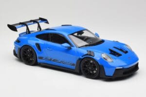 Porsche 911 992 GT3 RS Shark Zils & Melni Riteņi Minichamps 1:18 153062233 Metāls — attēls 4 no 6