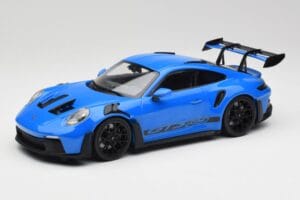 Porsche 911 992 GT3 RS Shark Zils & Melni Riteņi Minichamps 1:18 153062233 Metāls