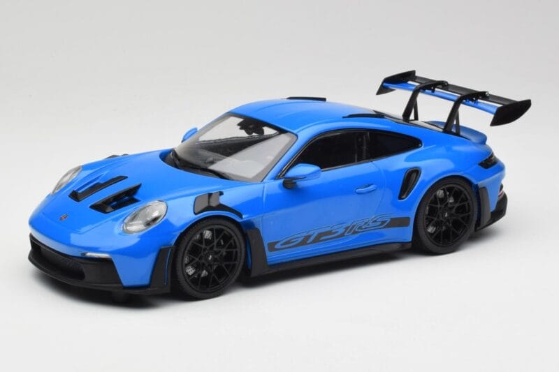 Porsche 911 992 GT3 RS Shark Zils & Melni Riteņi Minichamps 1:18 153062233 Metāls