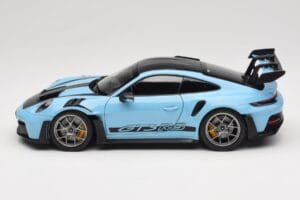 Porsche 911 992 GT3 RS Weissach Pack Gulf Blue Norev 1:18 187367 Metāls — attēls 4 no 8