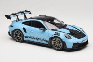 Porsche 911 992 GT3 RS Weissach Pack Gulf Blue Norev 1:18 187367 Metāls — attēls 6 no 8
