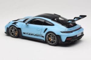 Porsche 911 992 GT3 RS Weissach Pack Gulf Blue Norev 1:18 187367 Metāls — attēls 7 no 8
