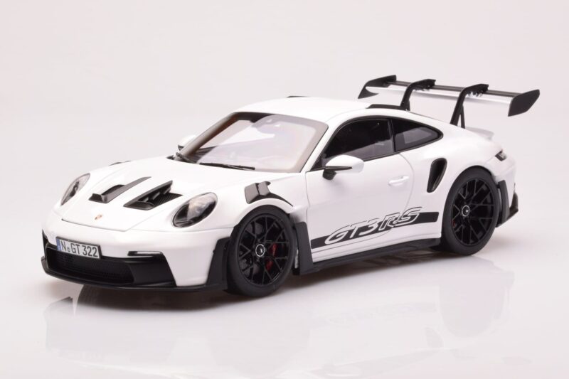 Porsche 911 992 GT3 RS Balts Norev 1:18 187361 Metāls