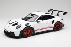 Porsche 911 992 GT3 RS Balts & Pyro Sarkans Norev 1:12 127530 Metāls
