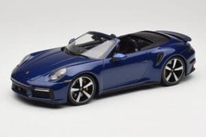 Porsche 911 992 Turbo S Kabriolets Blue Metallic Minichamps 1:18 155069081 Metāls
