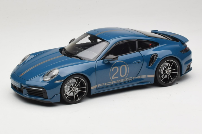Porsche 911 992 Turbo S Coupe Sport Design Zils Minichamps 1:18 113069073 Metāls