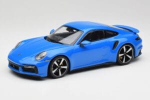 Porsche 911 992 Turbo S Gentian Zils Minichamps 1:18 155069074 Metāls
